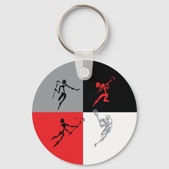 Abstract Lacrosse Key Ring (Front)