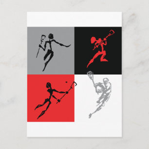 Abstract Lacrosse Postcard