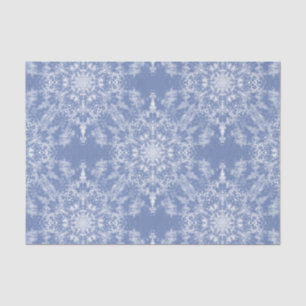 Abstract Lacy Fractal Snowflake Pattern on Blue Tissue Paper