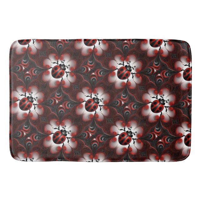 Abstract Ladybird Art Design, Bath Mat (Front)