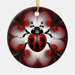 Abstract Ladybird Art Design, Ceramic Ornament