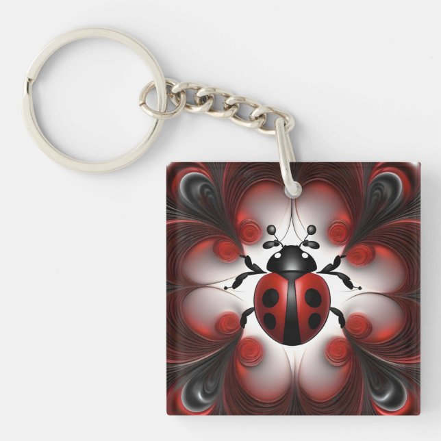 Abstract Ladybird Art Design, Key Ring (Front)