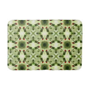 Abstract Ladybug On Dogwood Nature Kaleidoscope Bath Mat