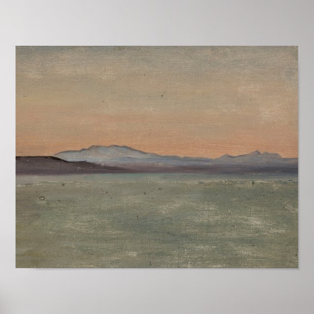 Abstract Lake and Mountains Horizon Art Print (Front)