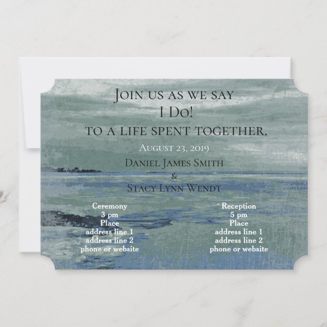 Abstract Lake Design Invitation (Front)