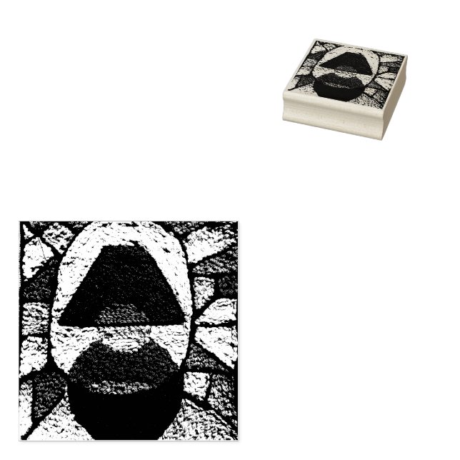 Abstract lamp mid century rubber stamp (Stamped)