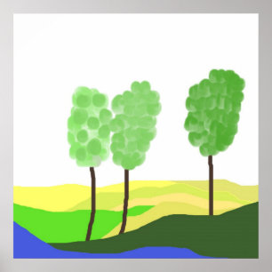 abstract landscape art poster