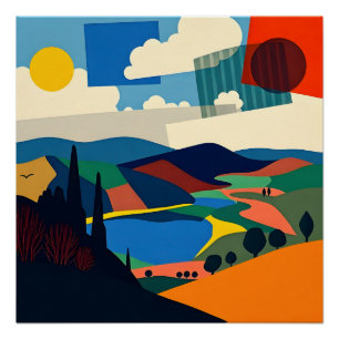 Abstract Landscape Art  Poster