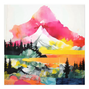 Abstract Landscape Colourful Collage Photo Print
