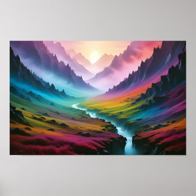 Abstract Landscape Forest Nature Background Art Poster (Front)