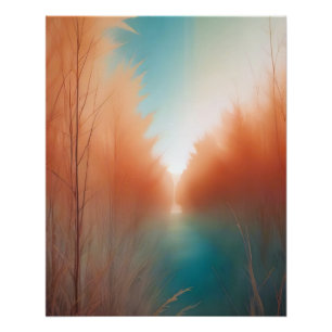 Abstract Landscape Forest Nature Background Art Poster