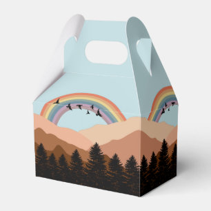 Abstract Landscape Forest Trees Rainbow & Birds Favour Box