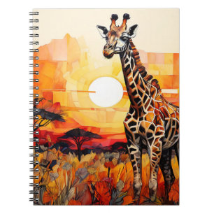 Abstract Landscape + Giraffe Notebook Journal