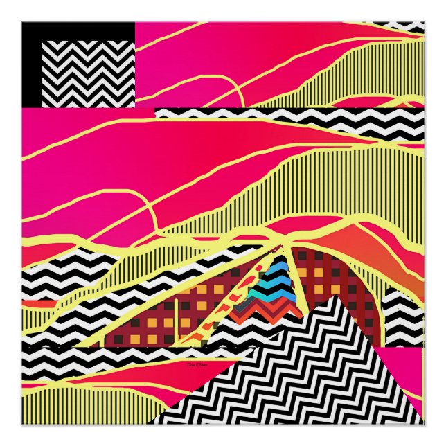 Abstract Landscape Glossy Poster (Front)