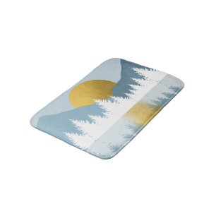Abstract Landscape Golden Winter Sunset Sunrise Bath Mat