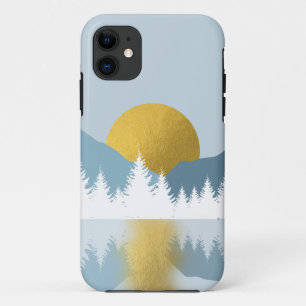 Abstract Landscape Golden Winter Sunset Sunrise iPhone 11 Case
