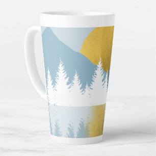 Abstract Landscape Golden Winter Sunset Sunrise  Latte Mug