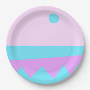 Abstract Landscape Graphic Art Paper Plate