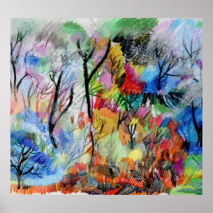 Abstract Landscape: Hand Drawn Backdrop Poster