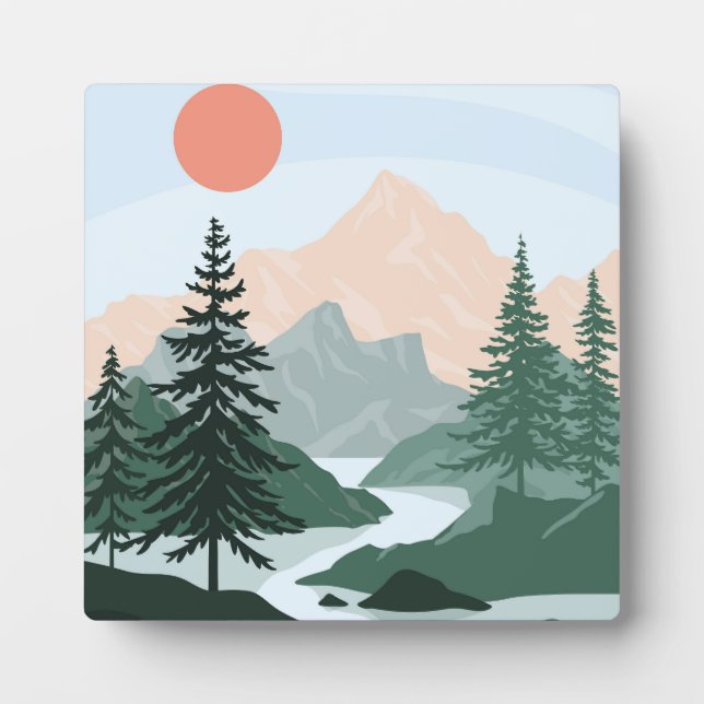 Abstract landscape illustration plaque (Front)