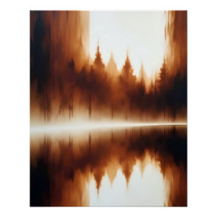 Abstract Landscape Lake Forest Poster Background