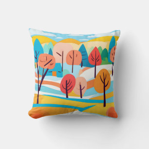 Abstract Landscape Minimalist Style Cushion