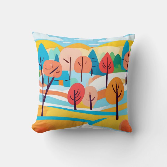 Abstract Landscape Minimalist Style Cushion (Front)