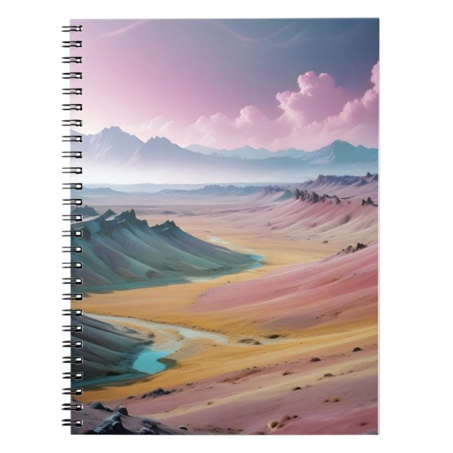 Abstract Landscape Mountains Valley Nature Scenery Notebook (Front)