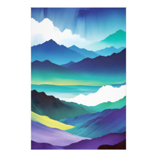 Abstract Landscape Mountains Valley Nature Scenery Photo Print