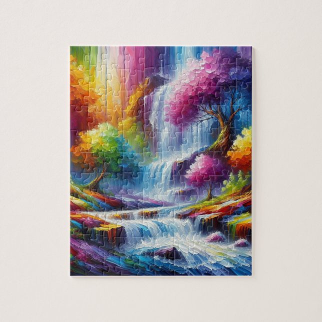 Abstract Landscape Painting AI Generated Art Jigsaw Puzzle (Vertical)
