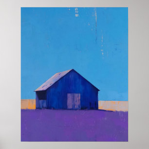 Abstract Landscape Painting, Farmhouse Horizon  Poster