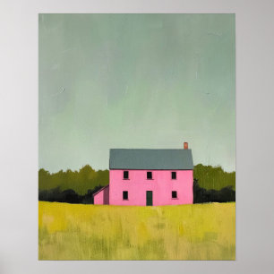 Abstract Landscape Painting,  Farmhouse Horizon  Poster