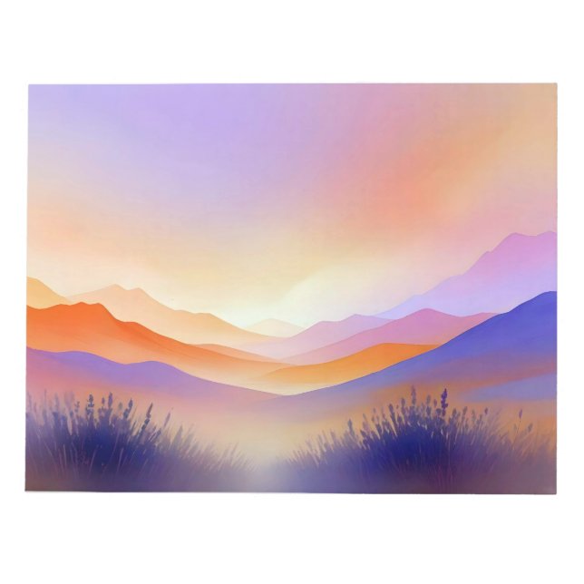 Abstract Landscape Panoramic Nature Background Art Notepad (Front)