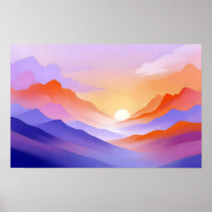Abstract Landscape Panoramic Nature Background Art Poster