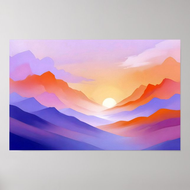 Abstract Landscape Panoramic Nature Background Art Poster (Front)
