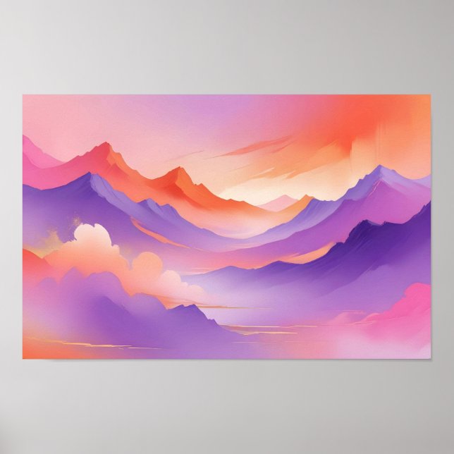 Abstract Landscape Panoramic Nature Background Art Poster (Front)