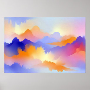 Abstract Landscape Panoramic Nature Background Art Poster