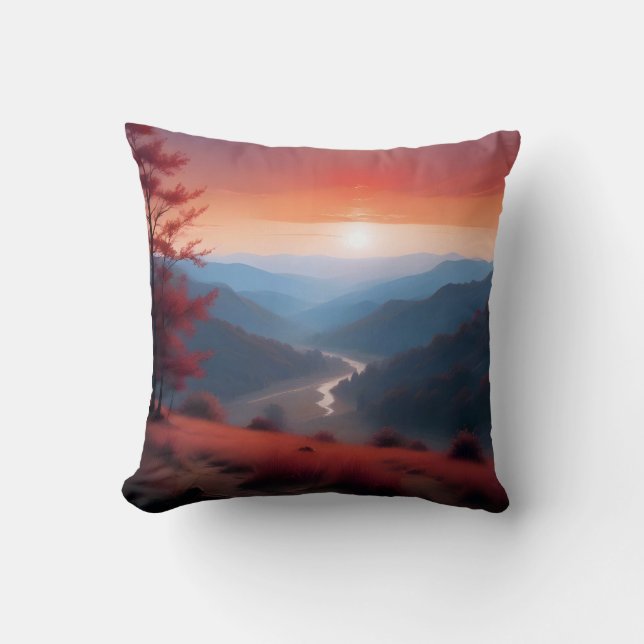 Abstract Landscape Poster Background Wallpaper Art Cushion (Front)