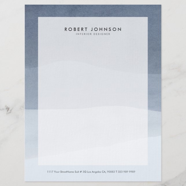 Abstract Landscape Soft Tranquil Grey Tone Custom Letterhead (Front)