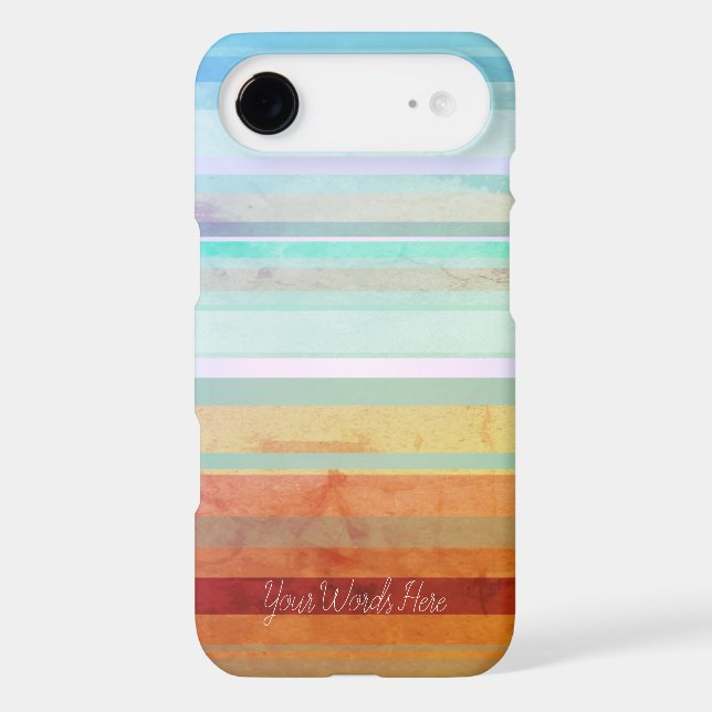Abstract Landscape Stripes & Your Words Case-Mate iPhone Case (Back)