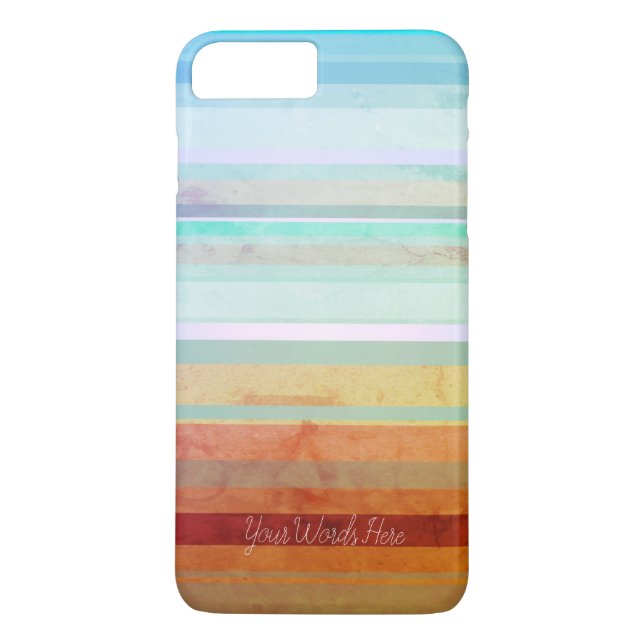 Abstract Landscape Stripes & Your Words Case-Mate iPhone Case (Back)