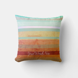 Abstract Landscape Stripes & Your Words Cushion
