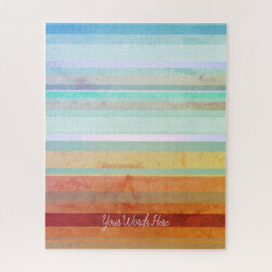Abstract Landscape Stripes & Your Words Jigsaw Puzzle