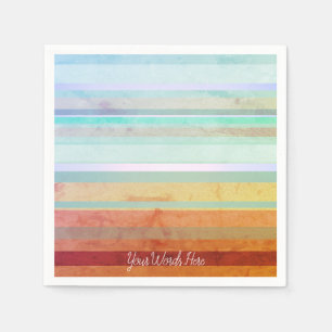 Abstract Landscape Stripes & Your Words Napkin