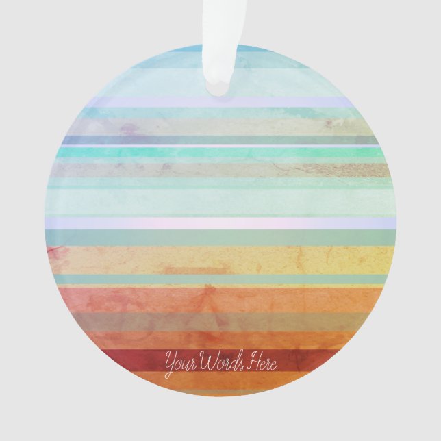 Abstract Landscape Stripes & Your Words Ornament (Front)