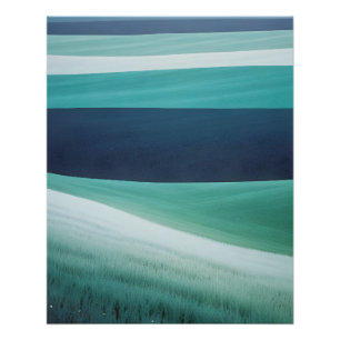 Abstract Landscape Valley Meadow Nature Background Poster