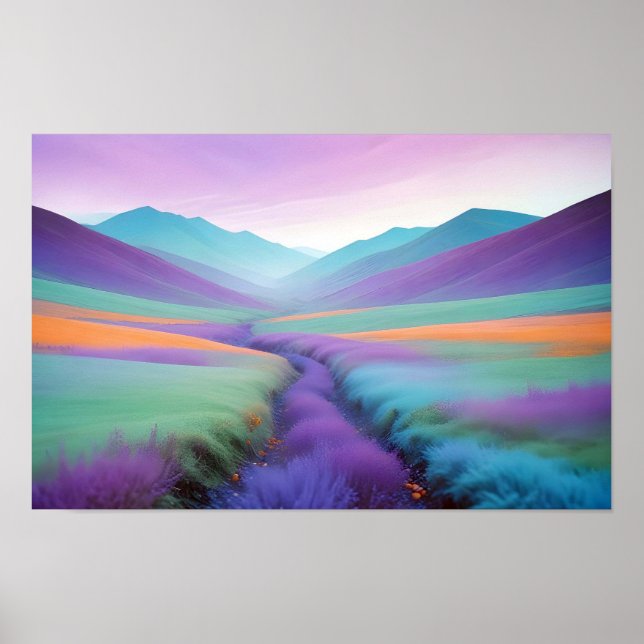 Abstract Landscape Valley Nature Background Art Poster (Front)