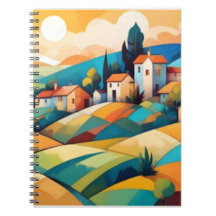 Abstract Landscape Village Campaign Background Art Notebook