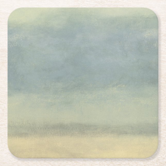 Abstract Landscape with Overcast Sky Square Paper Coaster (Front)