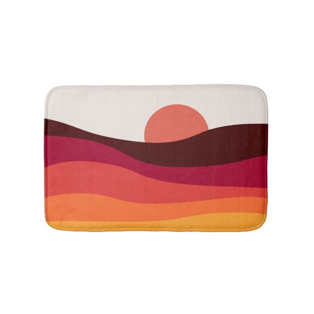 Abstract landscape with sea at sunset bath mat (Front)